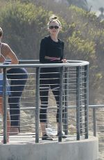 CHARLOTTE MCKINNEY Doing Yoga with Friends at a Beach in Malibu 09/23/2020
