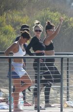 CHARLOTTE MCKINNEY Doing Yoga with Friends at a Beach in Malibu 09/23/2020
