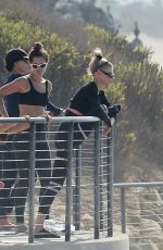 CHARLOTTE MCKINNEY Doing Yoga with Friends at a Beach in Malibu 09/23/2020