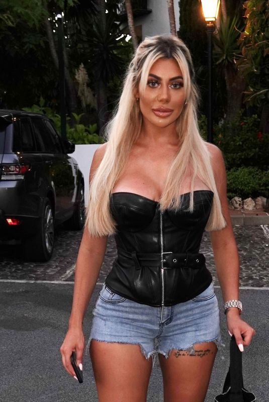 CHLOE FERRY in Denim SHorts Out in Marbella  09/04/2020