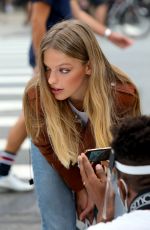 CLARE CRAWFORD at a Maybelline Commercial Photoshoot in New York 09/04/2020