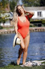 DANIELLE MASON in a Red Swimsuit 09/18/2020