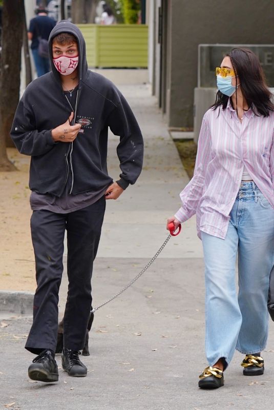 DUA LIPA and Anwar Hadid Out with Their Dog in West Hollywood 09/110/2020