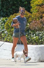 ELISABETTA CANALIS in Denim Shorts Out with Her Dogs in Beverly Hills 09/02/2020