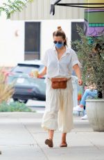 ELIZABETH OLSEN Heading to Alfred Coffee in Los Angeles 09/08/2020