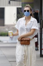 ELIZABETH OLSEN Heading to Alfred Coffee in Los Angeles 09/08/2020