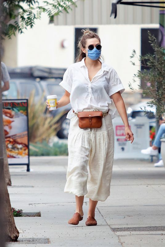 ELIZABETH OLSEN Heading to Alfred Coffee in Los Angeles 09/08/2020