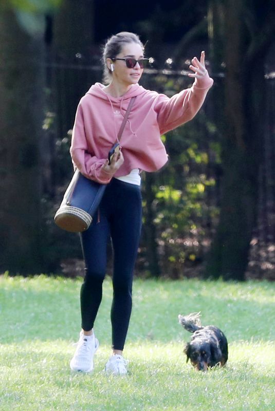 EMILIA CLARKE Out with Her Dog at a Park in London 09/14/2020