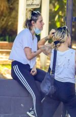 EMMA ROBERTS abd KRISTEN STEWART Out in Los Angeles 08/30/2020