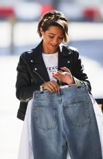 FRANKIE BRIDGE in Denim Arrives at a Studios in London 08/30/2020