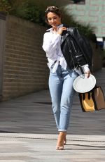 FRANKIE BRIDGE in Denim Arrives at a Studios in London 08/30/2020