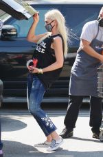 GWEN STEFANI in Ripped Denim Out Shopping in Encino 09/27/2020