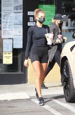 HAILEY BIEBER and JUSTINE SKYE Out fot Juice after a Workout in Los Angeles 09/21/2020