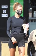 HAILEY BIEBER and JUSTINE SKYE Out fot Juice after a Workout in Los Angeles 09/21/2020