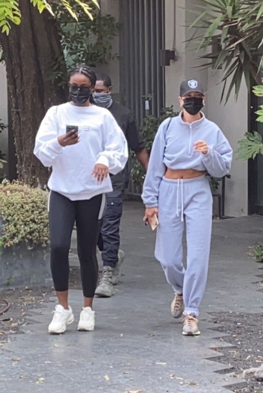 HAILEY BIEBER and JUSTINE SKYE Out in West Hollywood 09/11/2020