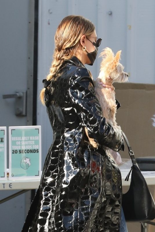 HAILEY BIEBER Arrives at a Studio with Her Dog in Los Angeles 09/30/2020
