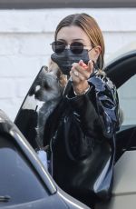 HAILEY BIEBER Arrives at a Studio with Her Dog in Los Angeles 09/30/2020