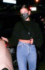 HAILEY BIEBER in Tight Denim Night Out in Los Angeles 09/21/2020