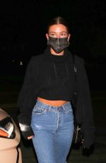 HAILEY BIEBER in Tight Denim Night Out in Los Angeles 09/21/2020