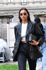 IRINA SHAYK Leaves Hugo Boss Fashion Show in Milan 09/23/2020