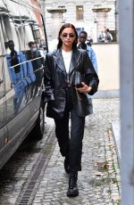 IRINA SHAYK Leaves Hugo Boss Fashion Show in Milan 09/23/2020