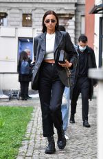 IRINA SHAYK Leaves Hugo Boss Fashion Show in Milan 09/23/2020