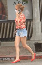 ISLA FISHER in Denim Shorts Out in Los Angeles 09/13/2020