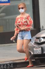 ISLA FISHER in Denim Shorts Out in Los Angeles 09/13/2020