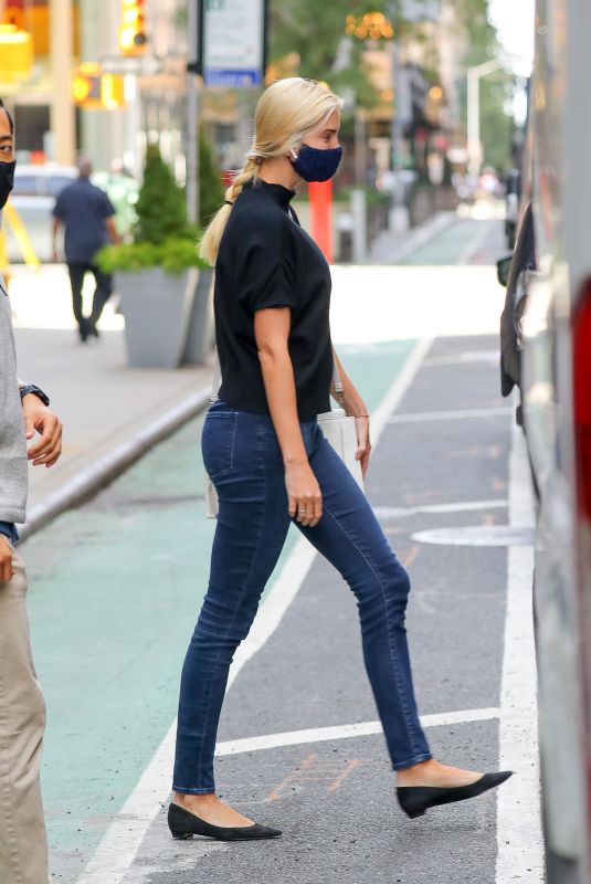 IVANKA TRUMP in Denim Leaves an Office in New York 09/18/2020