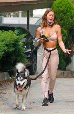 JULIANNE HOUGH in Tights Out with Her Dog in Los Angeles 09/11/2020