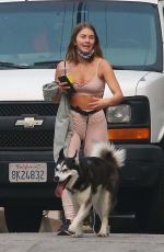 JULIANNE HOUGH in Tights Out with Her Dog in Los Angeles 09/11/2020
