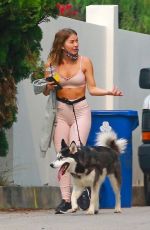 JULIANNE HOUGH in Tights Out with Her Dog in Los Angeles 09/11/2020