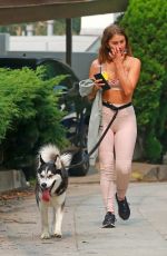 JULIANNE HOUGH in Tights Out with Her Dog in Los Angeles 09/11/2020