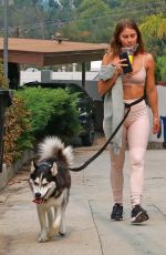 JULIANNE HOUGH in Tights Out with Her Dog in Los Angeles 09/11/2020