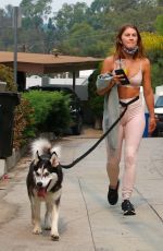 JULIANNE HOUGH in Tights Out with Her Dog in Los Angeles 09/11/2020