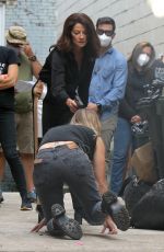 KALEY CUOCO on the Set of The Flight Attendant in Long Island City 09/21/2020