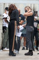 KALEY CUOCO on the Set of The Flight Attendant in Long Island City 09/21/2020