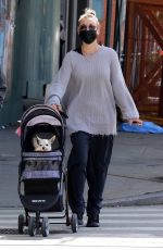 KALEY CUOCO Out with Her Dog at Manhattan