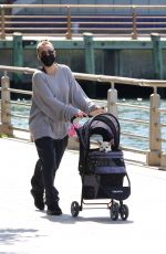 KALEY CUOCO Out with Her Dog at Manhattan