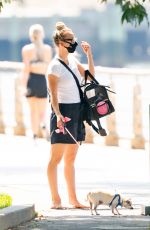 KALEY CUOCO Out with Her Dog in New York 08/30/2020