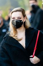 KATHERINE LANGFORD Arrives at Valentino Show at Milan Women
