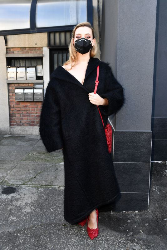 KATHERINE LANGFORD Arrives at Valentino Show at Milan Women