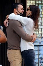 KATIE HOLMES and Emilio Vitolo Jr. Kissing Outside His Restaurant in New York 09/18/2020