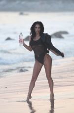 KAYMORA FERRARE in a Black Swimsuit for 138 Water Photoshoot in Malibu 09/01/2020
