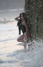 KAYMORA FERRARE in a Black Swimsuit for 138 Water Photoshoot in Malibu 09/01/2020