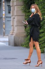 KELLY BENSIMON in a Short Black Dress Out in New York 09/14/2020