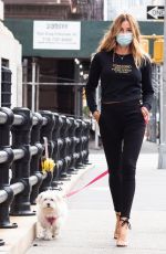 KELLY BENSIMON Out with Her Dog Fluffy in New York 09/13/2020