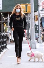 KELLY BENSIMON Out with Her Dog Fluffy in New York 09/13/2020