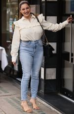 KELLY BROOK Arrives at Heart Radio in London 09/08/2020
