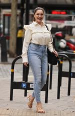 KELLY BROOK Arrives at Heart Radio in London 09/08/2020